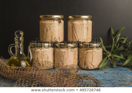 Stock fotó: Tuna In Olive Oil Canned Jars