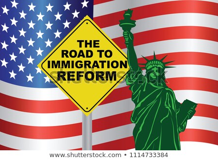 Stock fotó: Usa Government Road To Immigration Reform Statue Of Liberty