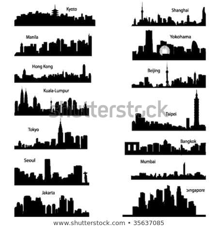 Stock photo: Manila City Skyline Silhouette Background