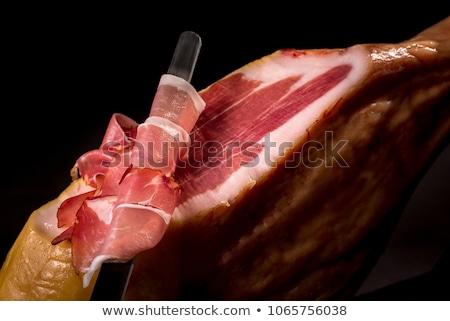 Stockfoto: Spanish Jamon Prosciutto Crudo Ham Italian Salami