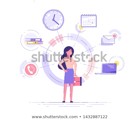 Stock fotó: The Businesswoman In Time Management Concept