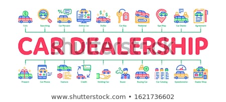 Foto stock: Car Dealership Shop Minimal Infographic Banner Vector