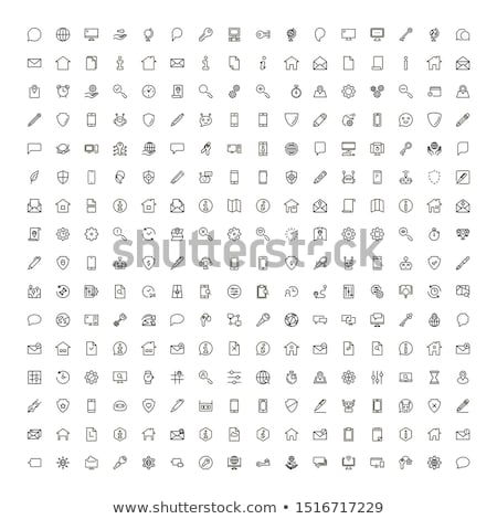 Foto stock: Passport Control Check Collection Icons Set Vector