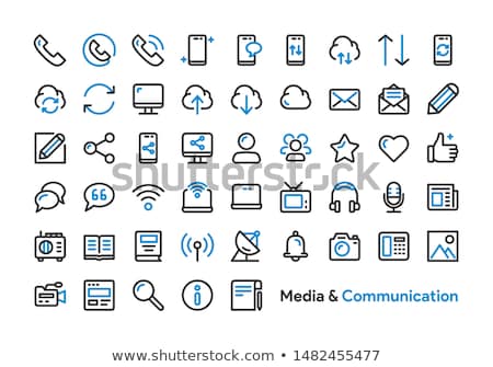 Stok fotoğraf: Vector Smart Phone Social Media Icons