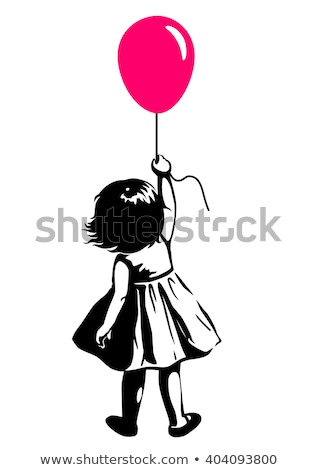 Stok fotoğraf: Little Girl Holding Balloon