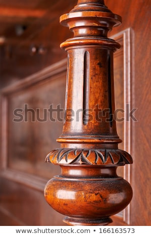 Сток-фото: Carved Wooden Decoration Of An Old German Piano