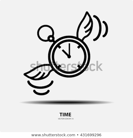 Foto d'archivio: Vector Illustration Of Hourglass With Wings Time Flies