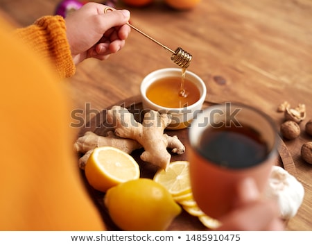 Сток-фото: Honey And Herbal Tea