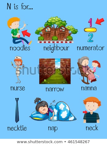 Stockfoto: Flashcard Letter N Is For Nanna