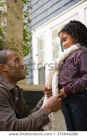 Zdjęcia stock: Father Dressing Children