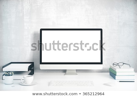 Zdjęcia stock: Blank Black Cup On The Office Desk 3d Rendering