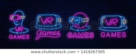 Zdjęcia stock: Glasses Virtual Reality Neon Sign