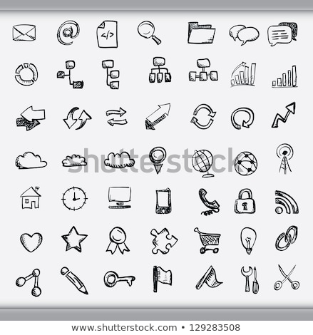 Foto stock: Cloud Computing Hand Drawn Outline Doodle Icon