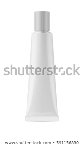 Foto stock: Glossy Metal Tube With Ribbed Cap For Glue Vector