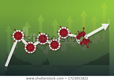 Stock fotó: Stocks Chart At The Stock Exchange With Green Rise Indicator