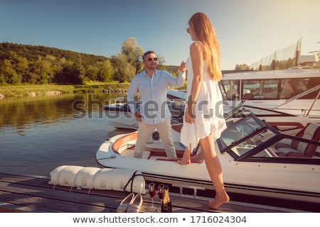 Motorboats In River Foto d'archivio © Kzenon