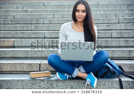 Foto stock: Cute Young Brunette Student Girl