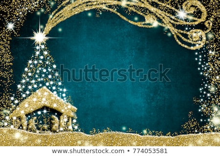 Foto stock: Christmas Card With Blank Holy Night