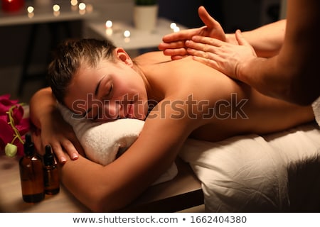 Stock fotó: Luxury Spa Room Masseur Woman Back Massage