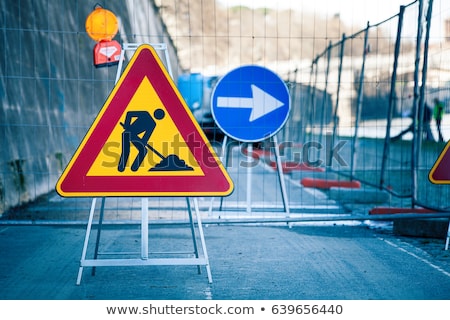 Stock photo: Traffic Sign To Indicate A Construction Site At The Street