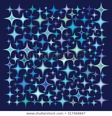 ストックフォト: Blue Purple Star Collection Over A Deep Blue Backdrop