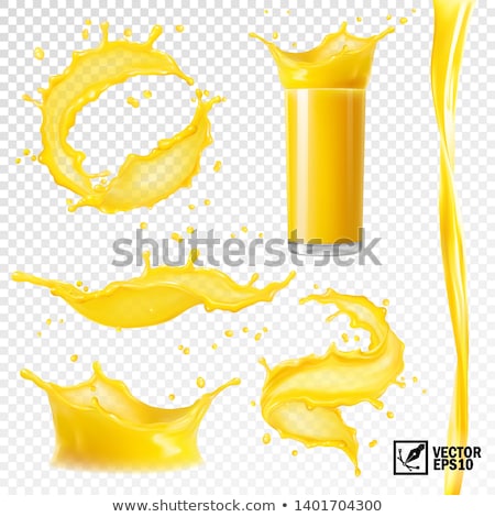 Foto stock: Vector Of Orange Fruit With Juice In Glass