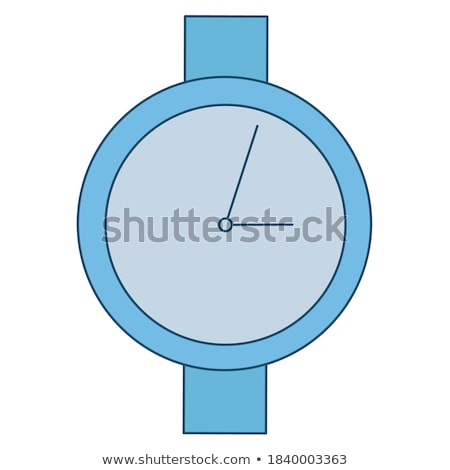 Foto stock: Clock Circular Vector Blue Web Icon Button