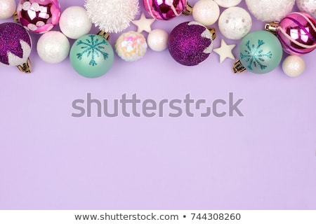 Zdjęcia stock: Glittering Purple Christmas Bauble Over White