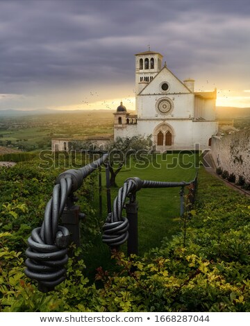 Сток-фото: Assisi In Italy Umbria At The Evening