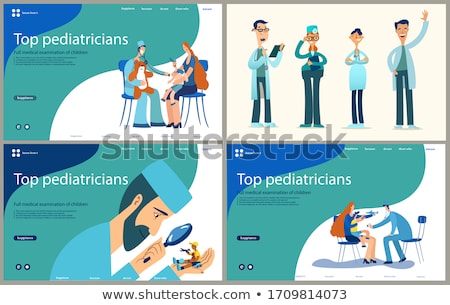 Stok fotoğraf: Set Of Medical Posters Health Care Vector Medicine Illustration