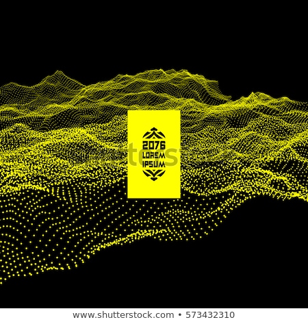 Foto d'archivio: Yellow Background With Particle Mesh Wave