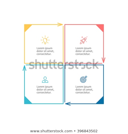 Stok fotoğraf: Four Vector Square Blocks Template For Progress Steps