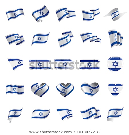 Foto stock: Israel Flag Vector Illustration On A White Background