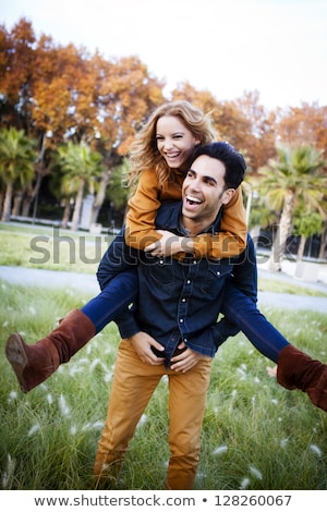 Stok fotoğraf: Young Couple In Blue Jeans