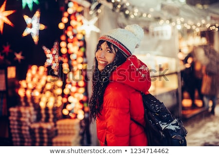 Stock photo: Beautiful Girl In The City At Night Time