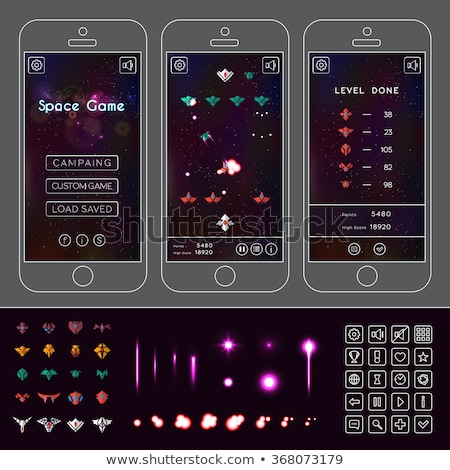 Foto stock: Space Galaxy Game Template