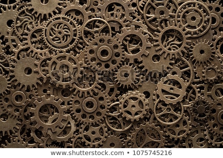 Stock fotó: Brass Cog Wheels Steampunk Background