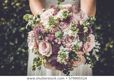 Zdjęcia stock: Portrait Of Young Bride With Flower Bouquet