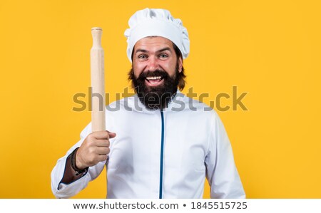 Zdjęcia stock: Mature Chef Holding Rolling Pin