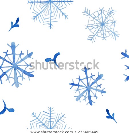 Сток-фото: Aquarelle Snowflake Hand Drawn Watercolor Winter Symbol