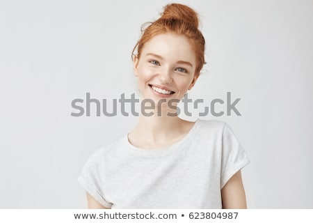 ストックフォト: Freckled Happy Girl Portrait