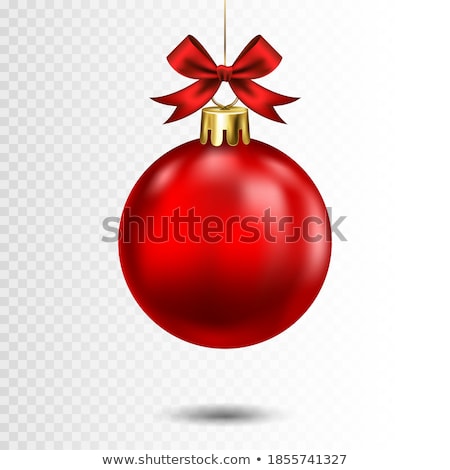 Stockfoto: Vector Merry Christmas Illustration With Gold Glass Ball Cutout Paper Star And Typography Elements