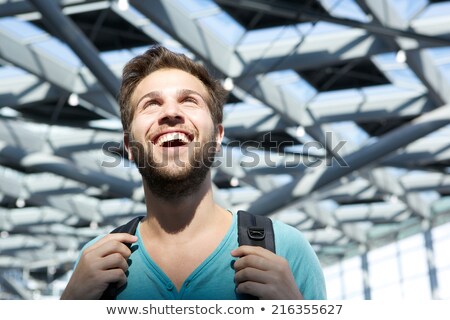 Foto stock: Young Guy In Airport