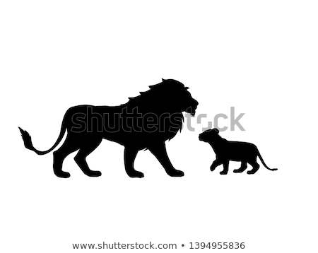 Stock fotó: Silhouette Lion