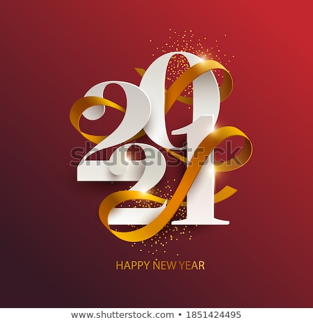 Stok fotoğraf: Happy New Year Inscription Winter Lettering Sign