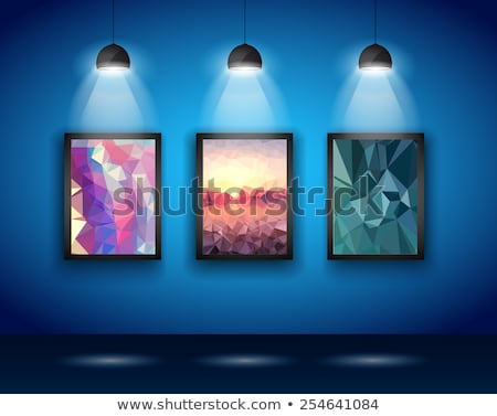 Stockfoto: Spotlights Wall With Low Poly Arts