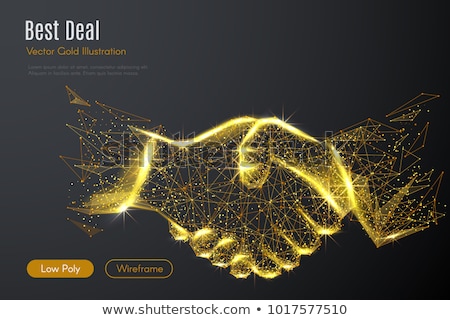 Foto stock: Handshaking Business Person In The Office With Network Effect Concept Of Teamwork And Partnership