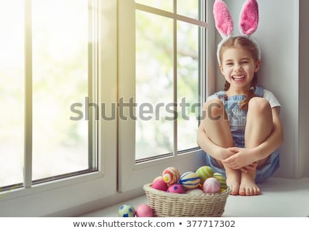 Stok fotoğraf: Little Girl Enjoying Easter Holiday