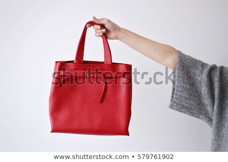 Stock photo: Trendy Woman With Beautiful Manicure Holding Red Handbag