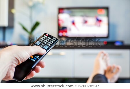 Zdjęcia stock: Disabled Man Watching Sports On Tv